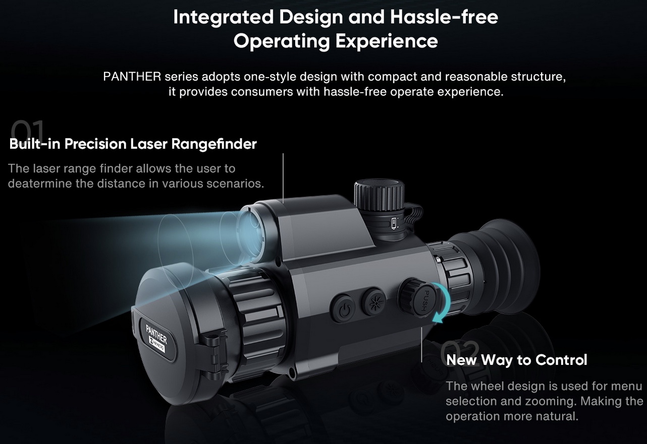 HIKMICRO PANTHER LRF PH35L Scope THERMAL Telemetro 16G 3.1/24.8x 1024×768 Oled Lens 35mm (A)